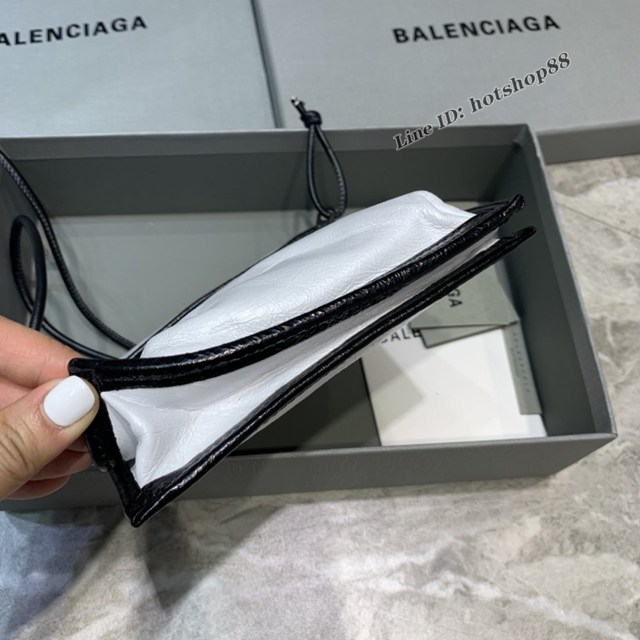 Balenciaga專櫃爆款小挎包 巴黎世家褶皺皮手機包 fyj1484